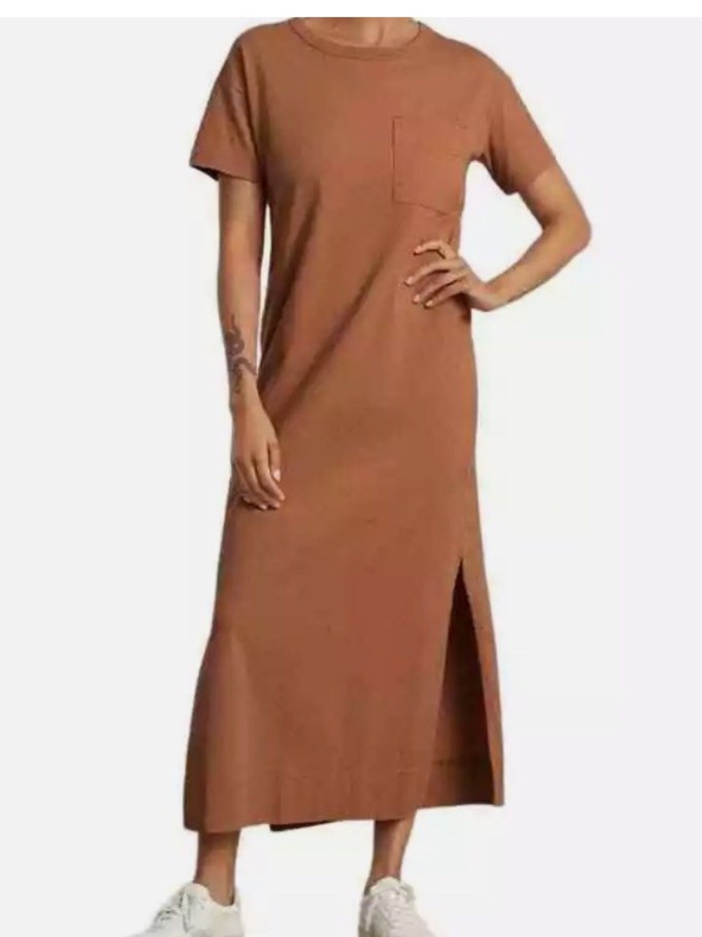 Everlane Pocket Maxi Dress - Rust Brown